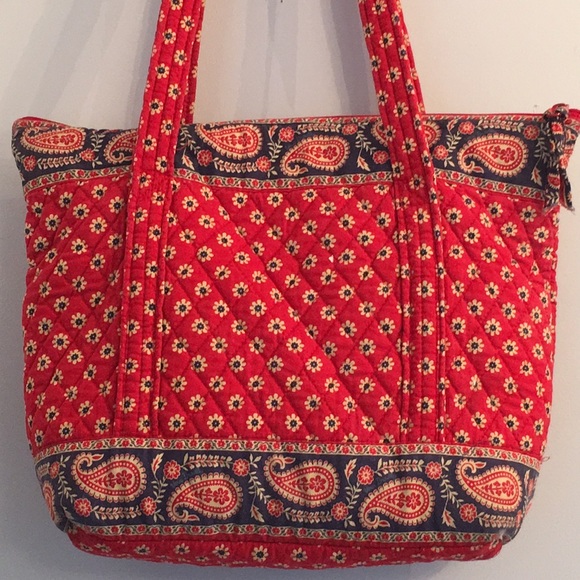 Vera Bradley American Red Retired Pattern M/L Bag - Picture 3 of 8
